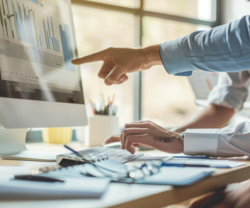Photo of powerlines lining a road